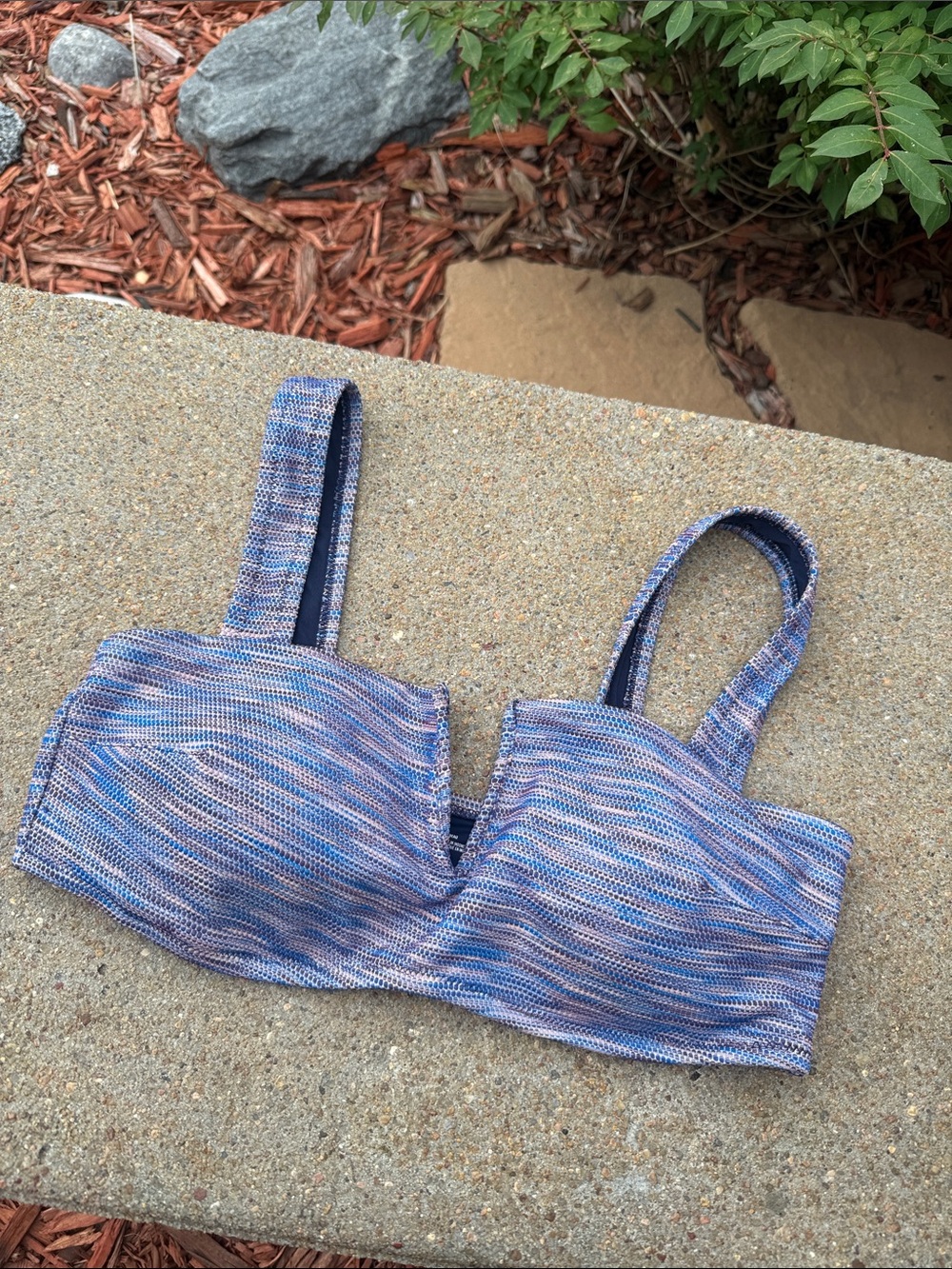 aerie Ladies L V Bandeau Bikini 👙 Top w/Space dyed pattern